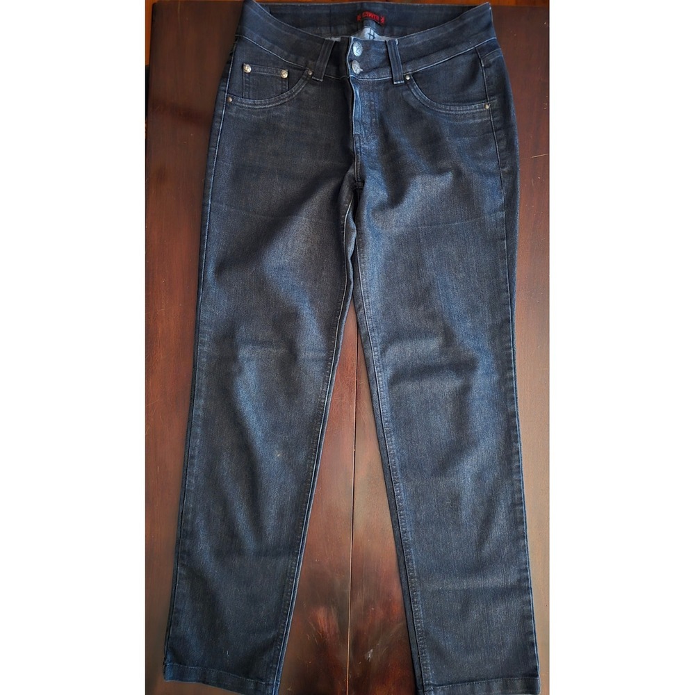 Awe TDMK Dark Wash Straight Leg Embroidered Back Pocket Denim Jeans Mens 33x30